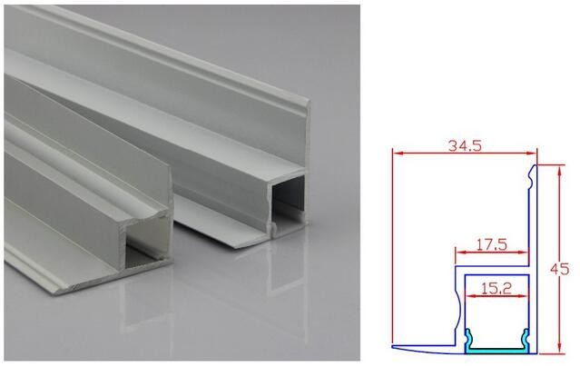 LED aluminum extrusion profiles diffuser LED Aluminium profile for led strips A4535 for ceiling Decoration