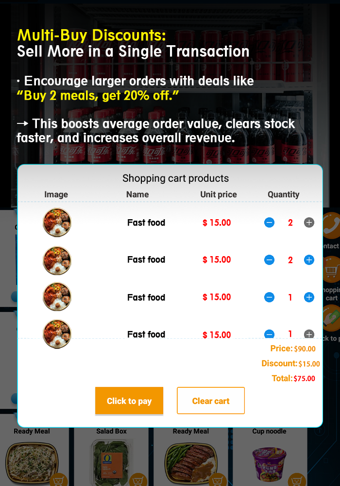 Durable Frozen Food Vending Machine with 21.5 Inch Touch Screen 24/7 Access and Wi-Fi 3G/4G SIM LAN Connectivity