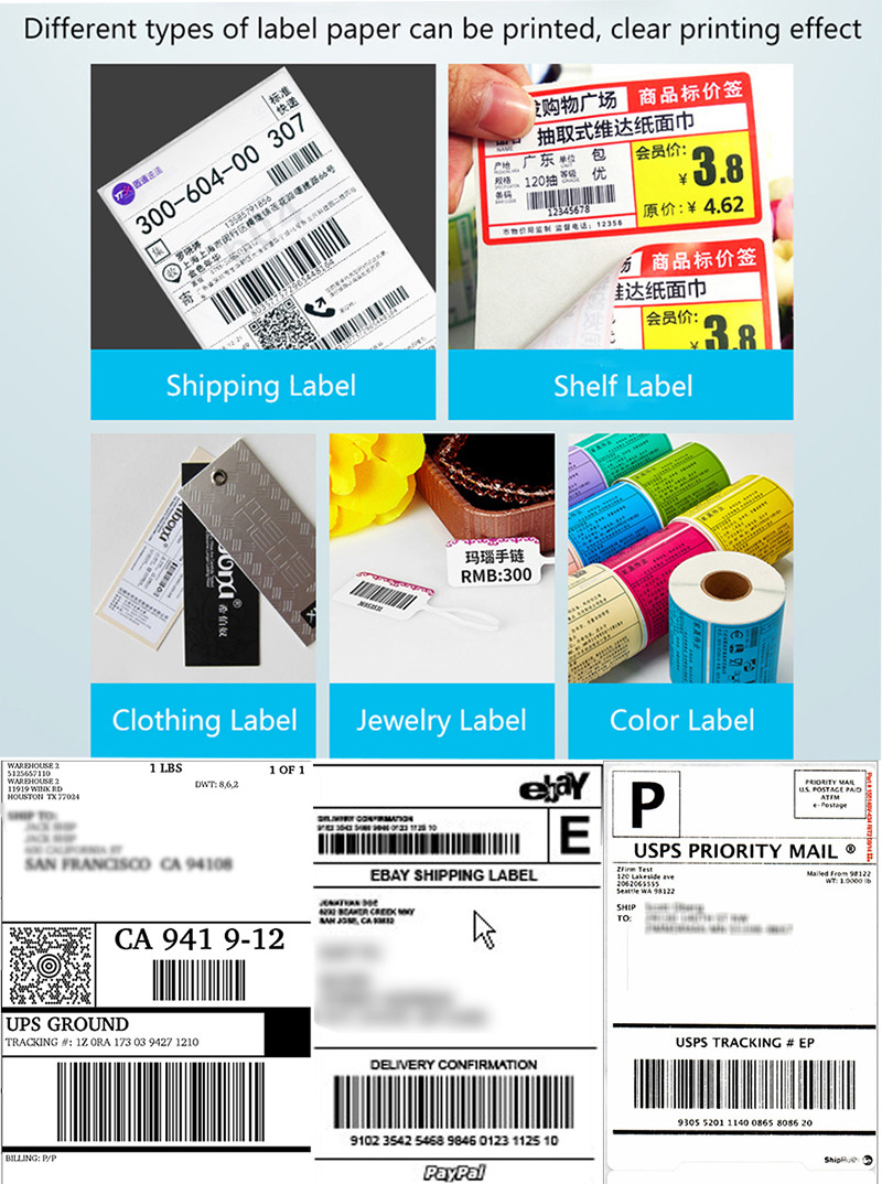 80mm label barcode printer thermal receipt or label printer 20mm to 80mm thermal barcode printer automatic stripping