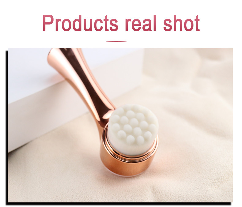 Double Surface Manual Facial Cleansing Brush Soft Synthetic Hair Silicone
