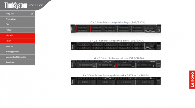 Thinksystem Lenovo GPU Server SR250 V2 Single Socket 1U Rack