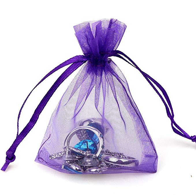 Organza Sheer Mini Mesh Drawstring Bags Beautiful Elegant With Ribbon Strip