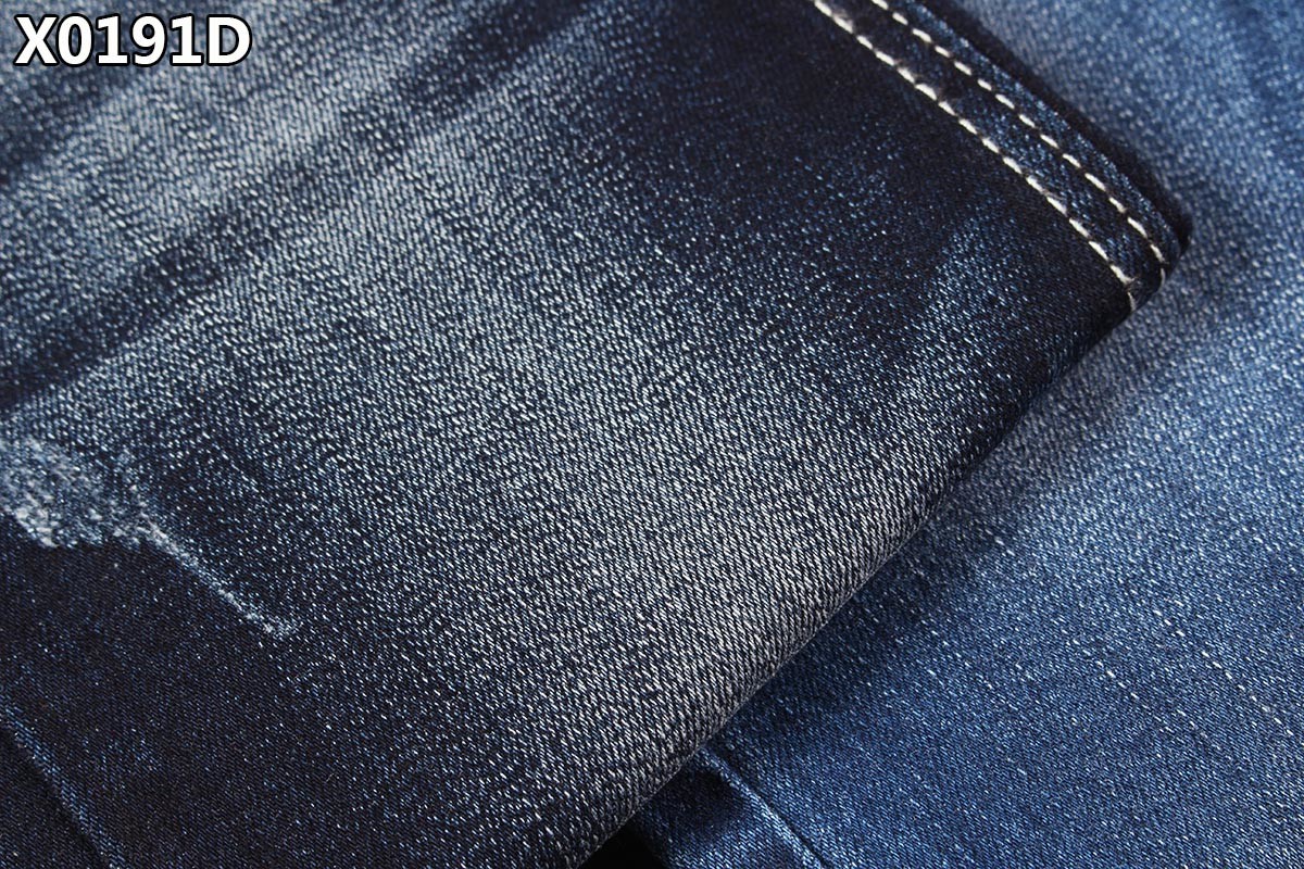 Siro Spun Dual Core Yarn Warp Slub Denim Fabric With Double Dyed Color