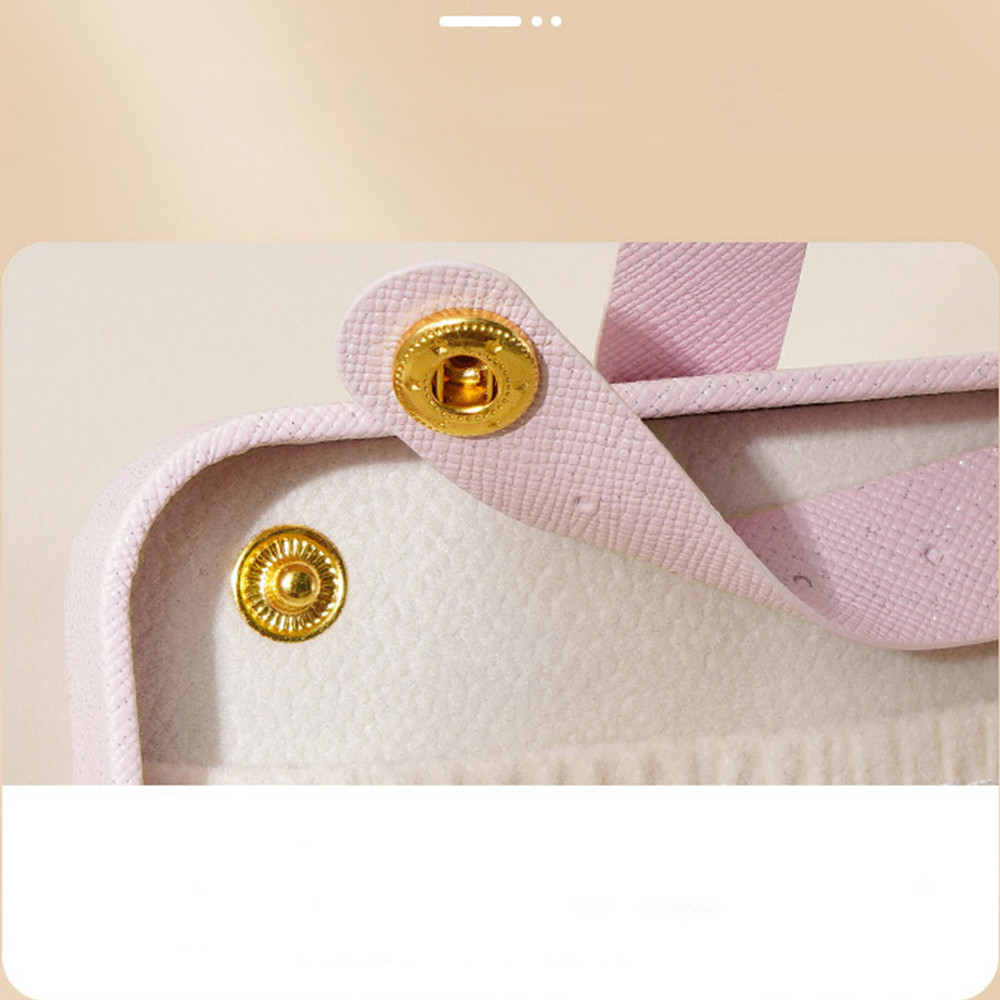 Customizable Pearlescent White Mini Travel Jewelry Organizer Box Small Portable Storage Case 9.5*5*5cm