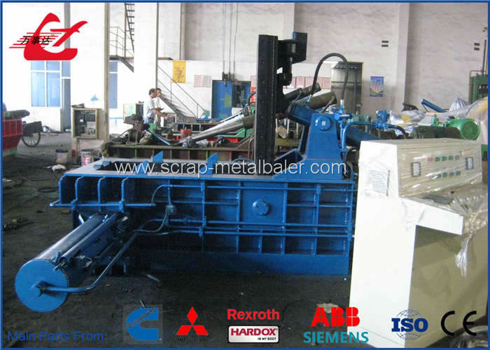 PLC Automatic Hydraulic Scrap Metal Baler With Bale Side Push Out
