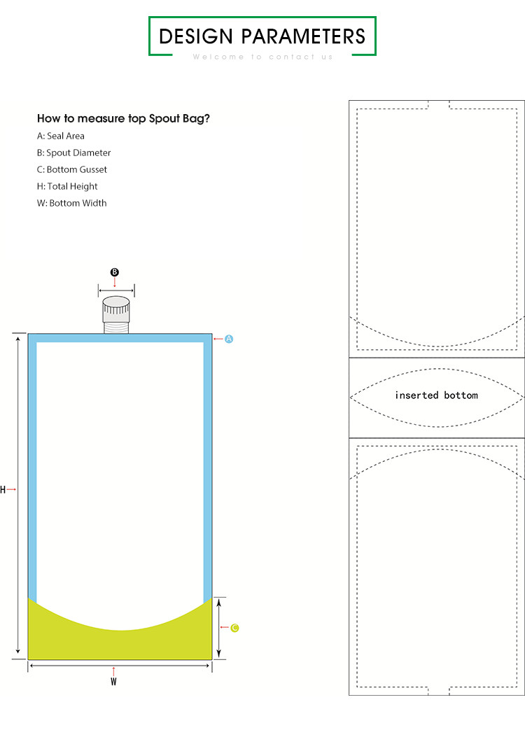 Doypack Spout Juice Pouches For Liquid Packaging Plastic PE Stand Up Bag Heat Seal Barrier