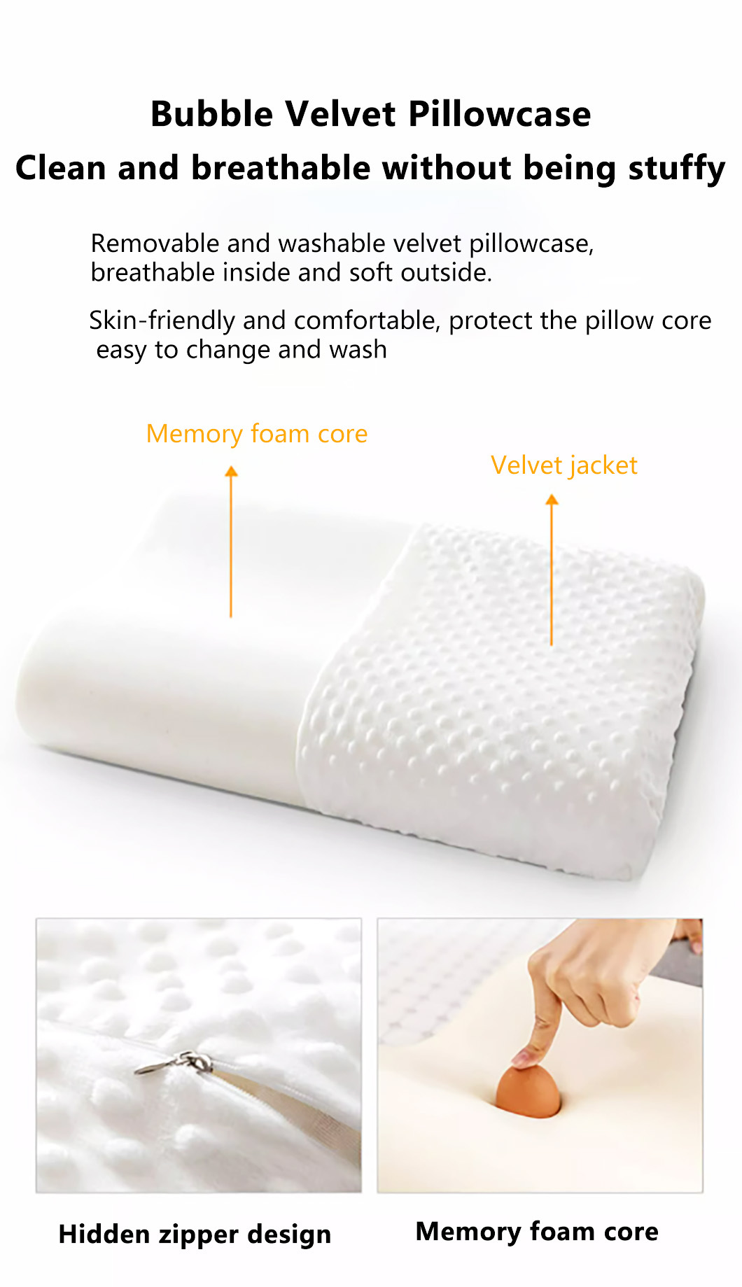 Bedroom Soft Contoured Orthopedic Pillow Skin Friendly Pillows And Mattresses