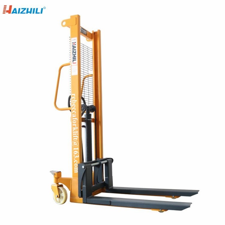 2000kg Manual Forklift Stacker , Hydraulic Portable Hand Forklift 1600mm Lifting Height
