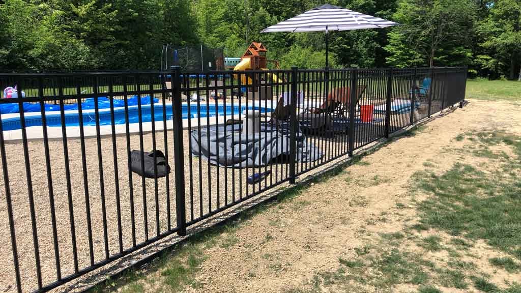 Low Maintenance Pool Steel Wrought Iron Fence With Flattened Spear