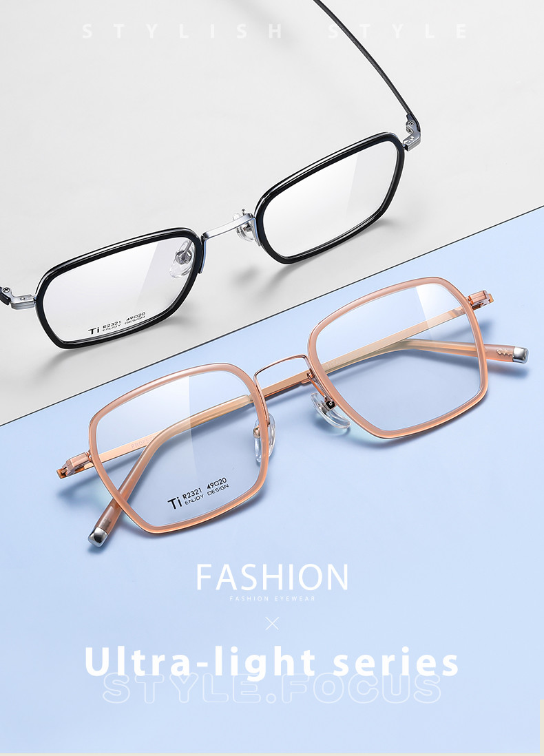 Acetate Titanium Ultra Light Glasses CE Metal Box Clear Lens