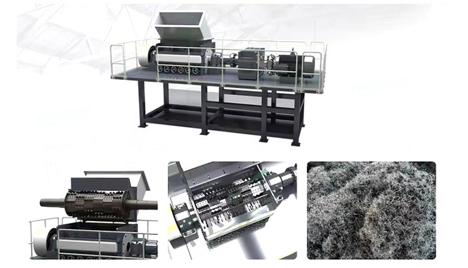 Used Rubber Scrap Tire Shredder Crushing Recycling Machine