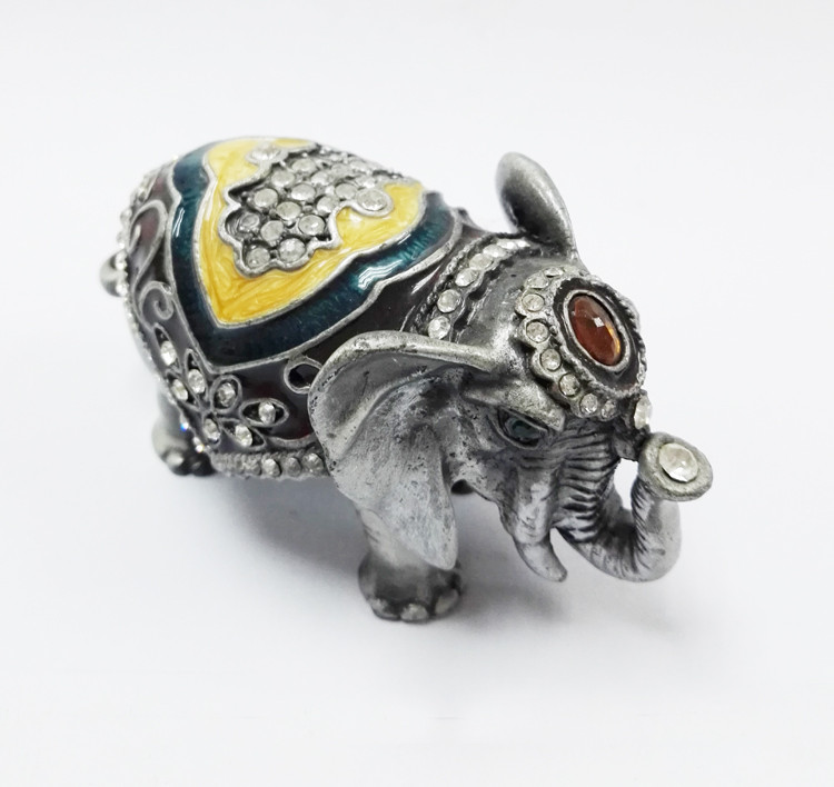 colourful elephant jewelry box elephant trinket elephant figure
