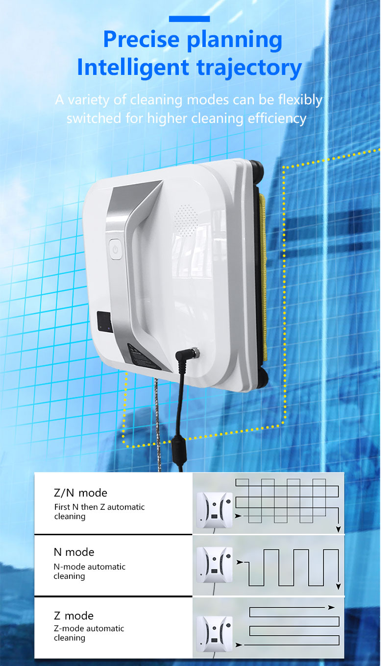 Infrared Navigation Window Cleaning Robot 1.5KGS 250mm Vacuum Window Cleaner