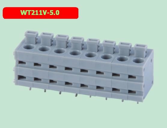 WT211V-5.0 pcb spring terminal block ，spacing 5.0 ，factory direct sales