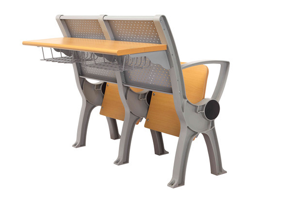 1.2mm Steel Back Aluminum Lecture Hall Chair With Desk