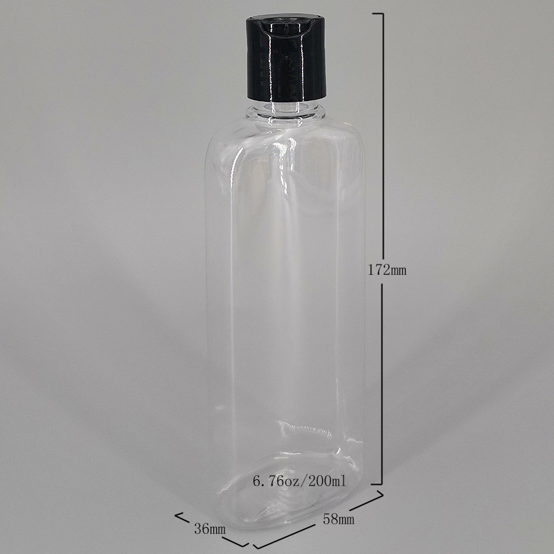 6.76oz 200ml Transparent PET Plastic Mouthwash Disinfectant Bottle