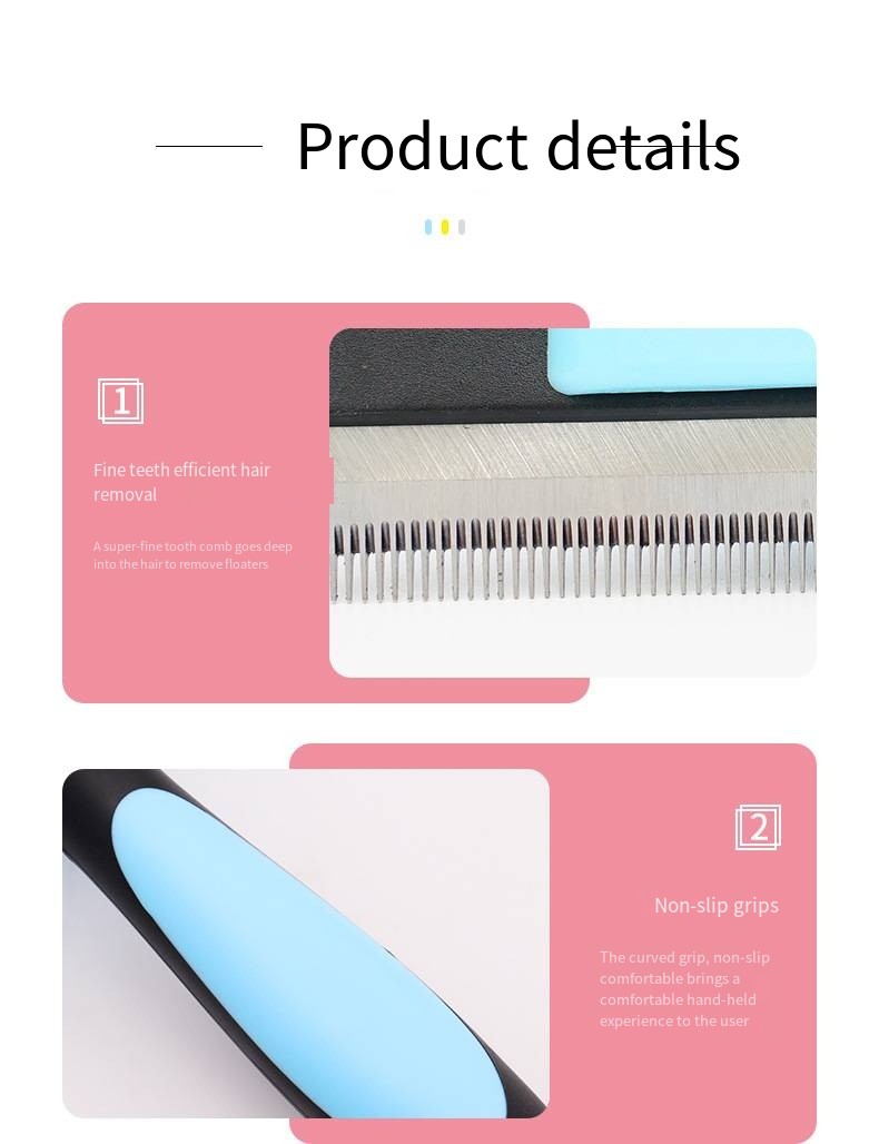 Pet Floating Hair Comb Dog Stainless Steel Fine-Tooth Brush Cat Detachable Portable Grooming Comb