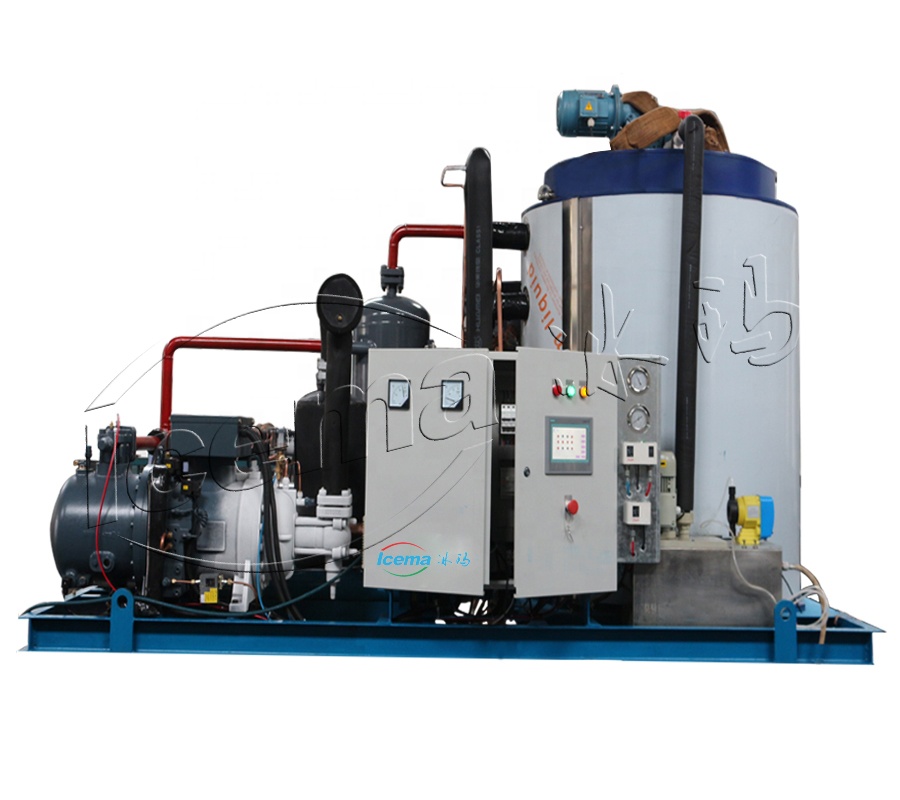 Air Cooling / Water Cooling Flake Ice Maker Machine 1 Ton 2 Ton Ice Machine