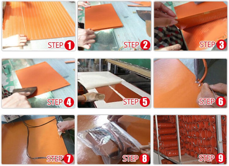 Flexible Heating Element 12v , 3d Printer Silicone Heater With UL Certificate