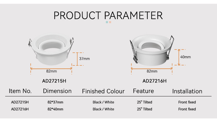 Eco Friendly MR16 Downlight Housing Deep Curve Down Light Housing