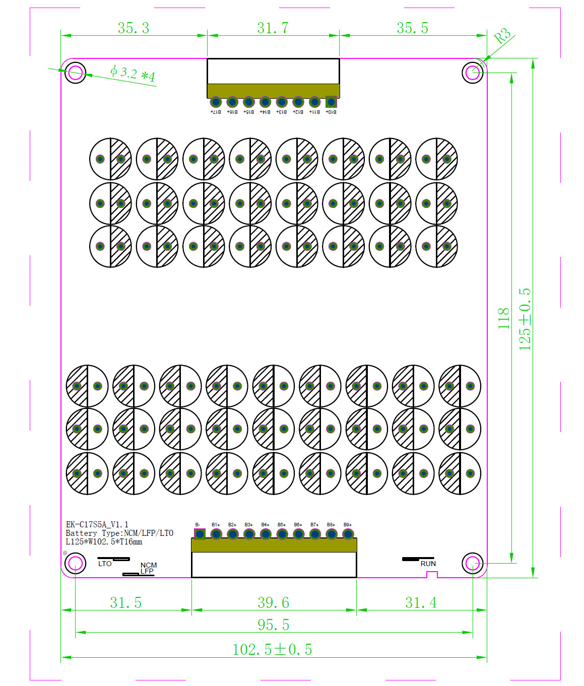 BMS Board 5A Active Balancer 17S 16S 15S 14S 13S Lipo Lifepo4 LTO Battery For Car