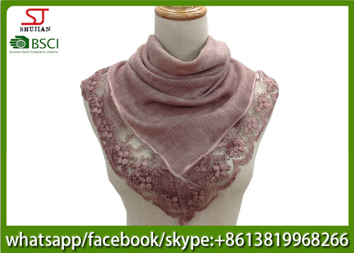 Chinese factory embroider square lace thin scarf 100% Polyester 100*100cm spring summer autumn keep fashion