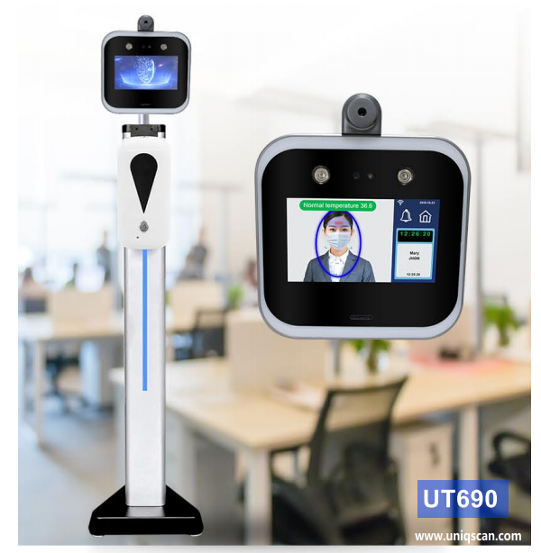 Built in camera night vision non-contact face recognition temperature measurement access control time attendance