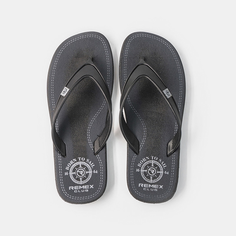 Mens Black Lightweight Impact Resistant EVA Flip Flop For Shower