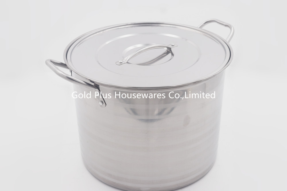 0.111CBM 30cm Stainless Steel Soup Bucket Stock Pot With Lid