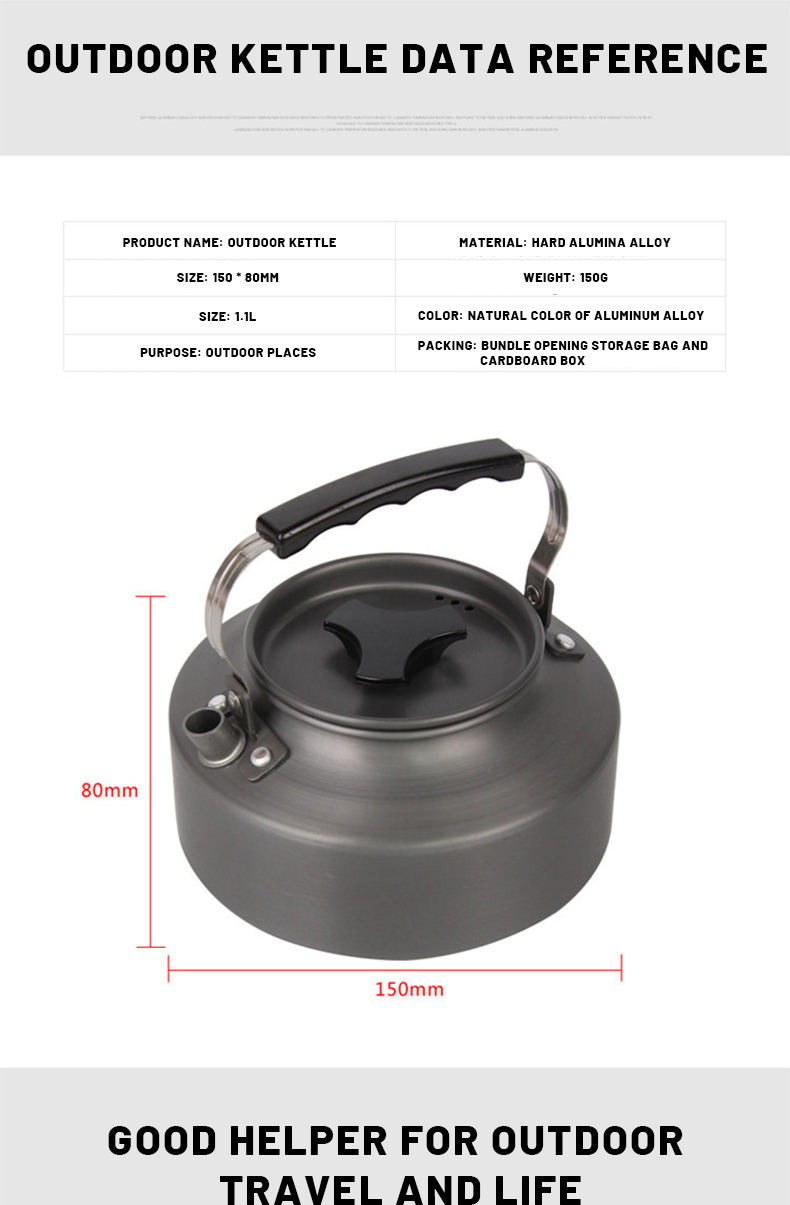 Ultralight Aluminum Outdoor Camping Kettle Camping Tea Kettle