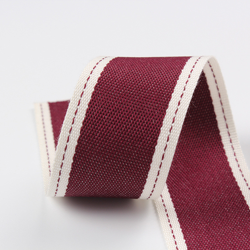 Stitched Edge Polyester Ribbon 6mm-40mm Poly Ribbon Rolls Green Red