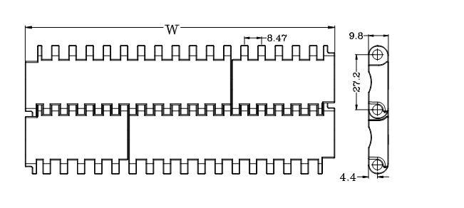 900 Plastic Conveyor Belts with 27.2mm Pitch for Conveyor System