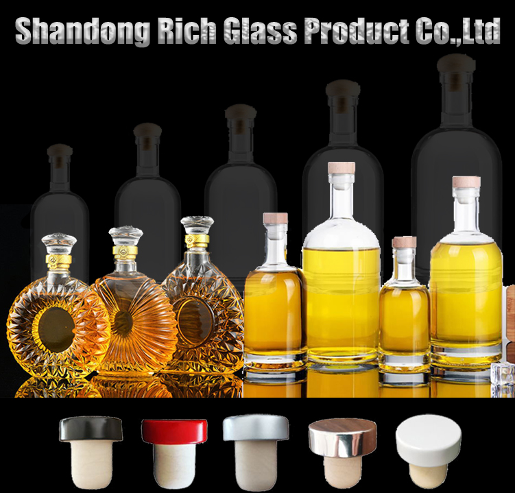 Base Material 500ml 750ml Wine Liquor Bottle with Cork Made of Super Flint Glass