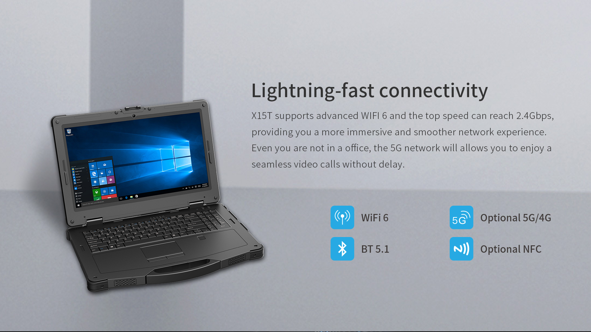 win10/11 15.6 Inch Rugged Portable Computer Tough Laptop with NFC 5G RS232 Wifi 6 DB95 IP65