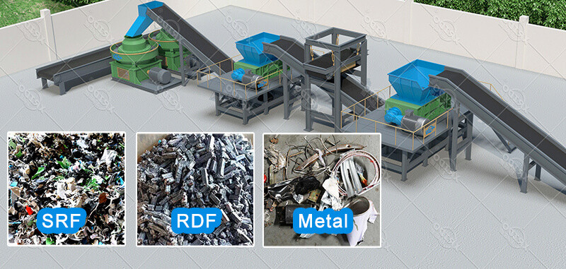 Large-sized Furniture Shredders Sofas And Mattresses Shredder For Fabrics Sponges Wood RDF Production Plant