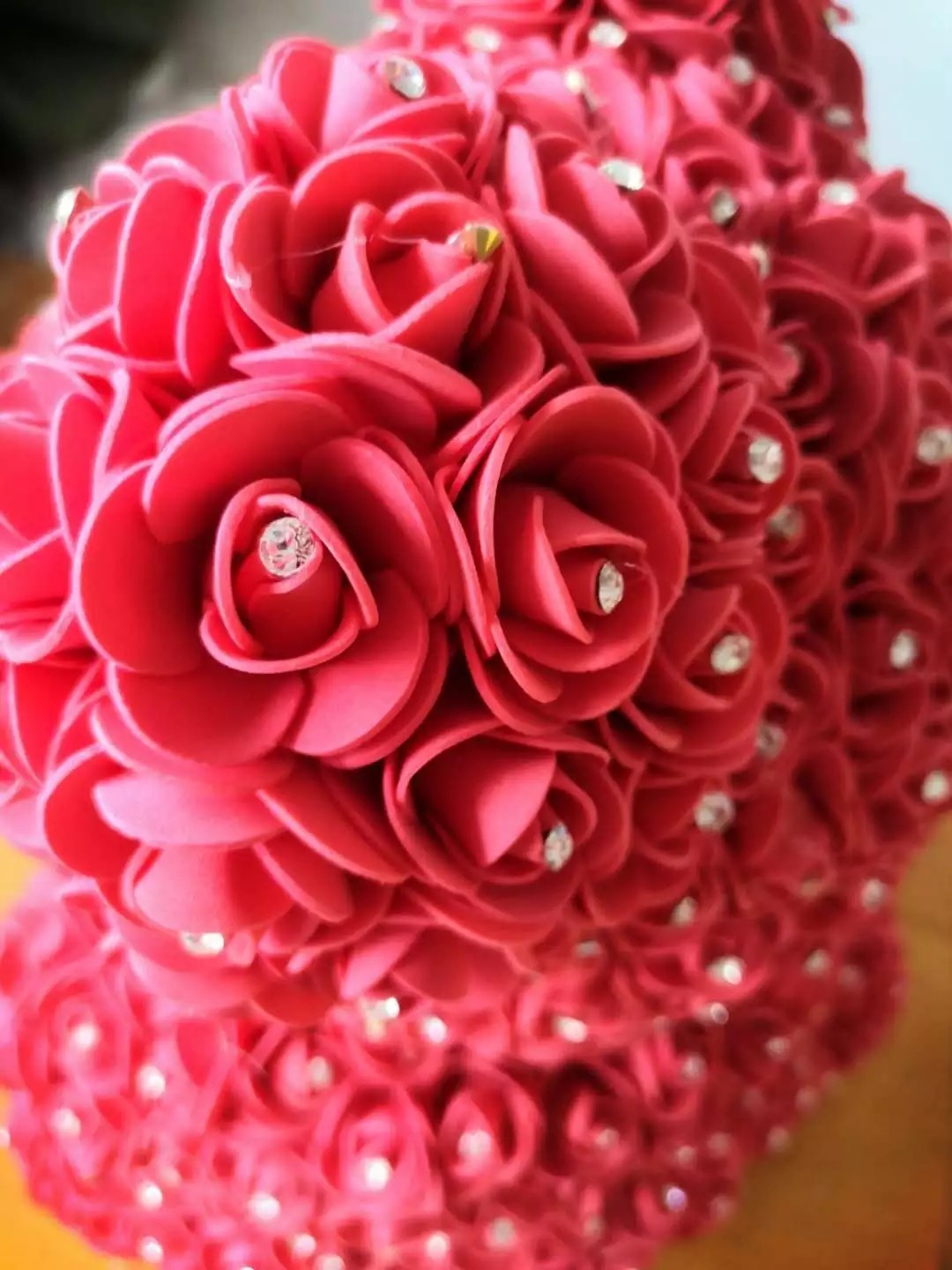 Wholesale Price 40CM Roses Bear with Diamond for Valentines Day Gift