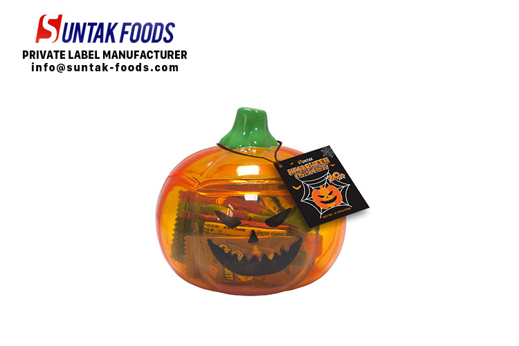 Seasonal Halloween Pumpkin bottle with Fruity Flavor compress candy