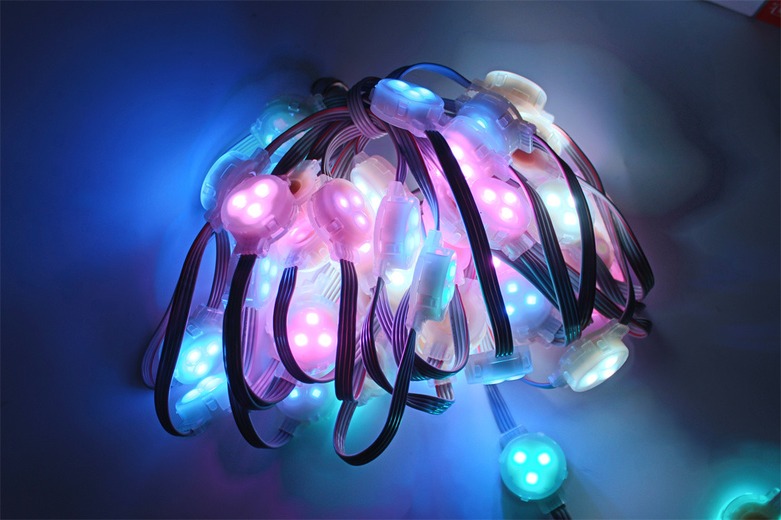 30mm 0.75W DC12V RGB LED Point Light Installation of Convenient with IP67
