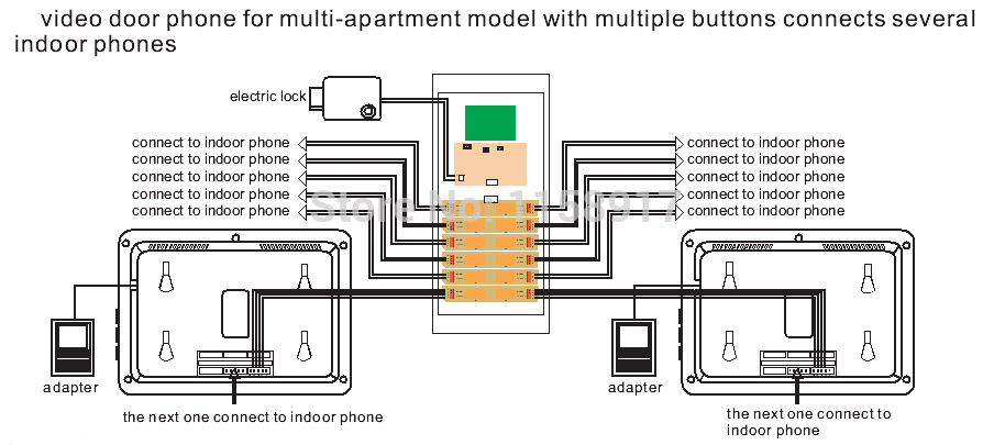 CK-104 @smart door bell 7 inch color screen and Intercom Video Door Phone for multi-apartment