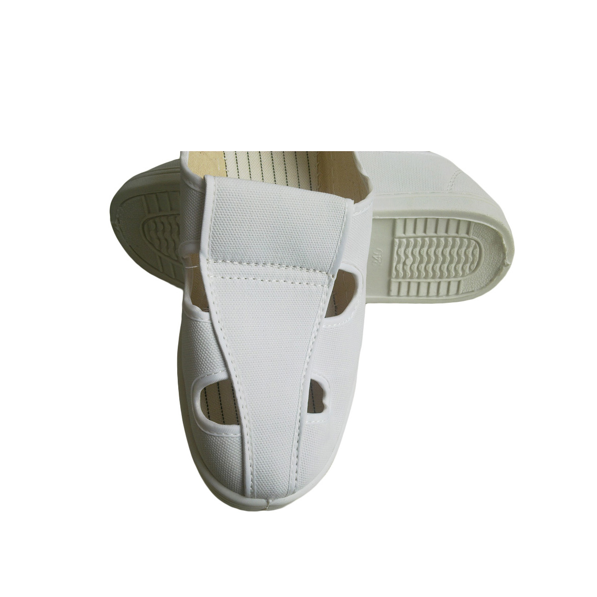 4 Holes PVC Sole Canvas ESD Anti Static Shoes For Cleanroom Working