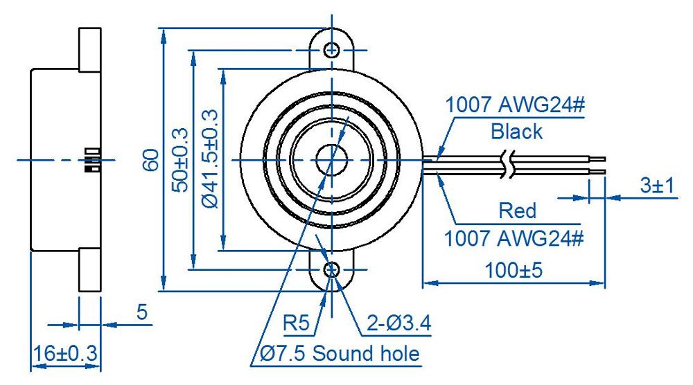 LPB4216SW 12V 110dB Piezo door alarm buzzer