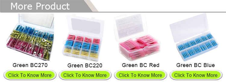 Green Wire Butt Connectors AWG 12 - 10 HDPE Electrical Wire Crimp Insulated