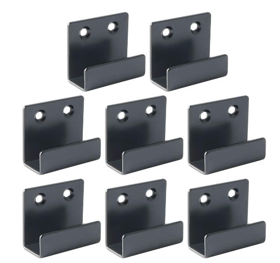 Black Powder Coated Stamping Steel Metal U Shape Door Barricade Brackets Custom