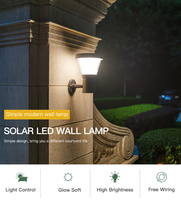 Fast Charging Solar Powered LED Wall Light IP65 LED Solar Security Lamp For Pathway Footpath