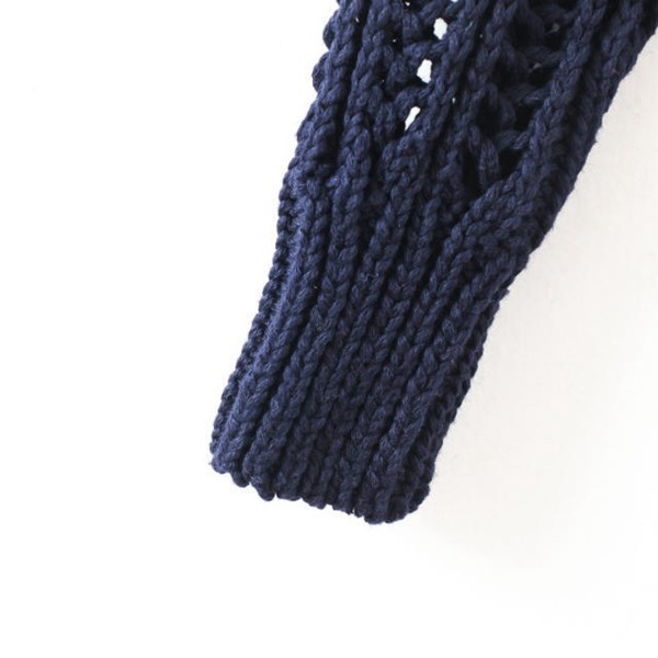 Crochet,Sweater Three Quarter Sleeve Hollow out Casual Crochet Knitted Sweater Women Jumper Pullovers