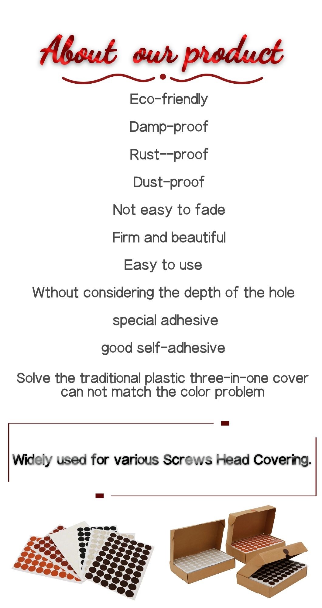 Waterproof PVC Screw Head Cover Stickers For Custom Screw Covers