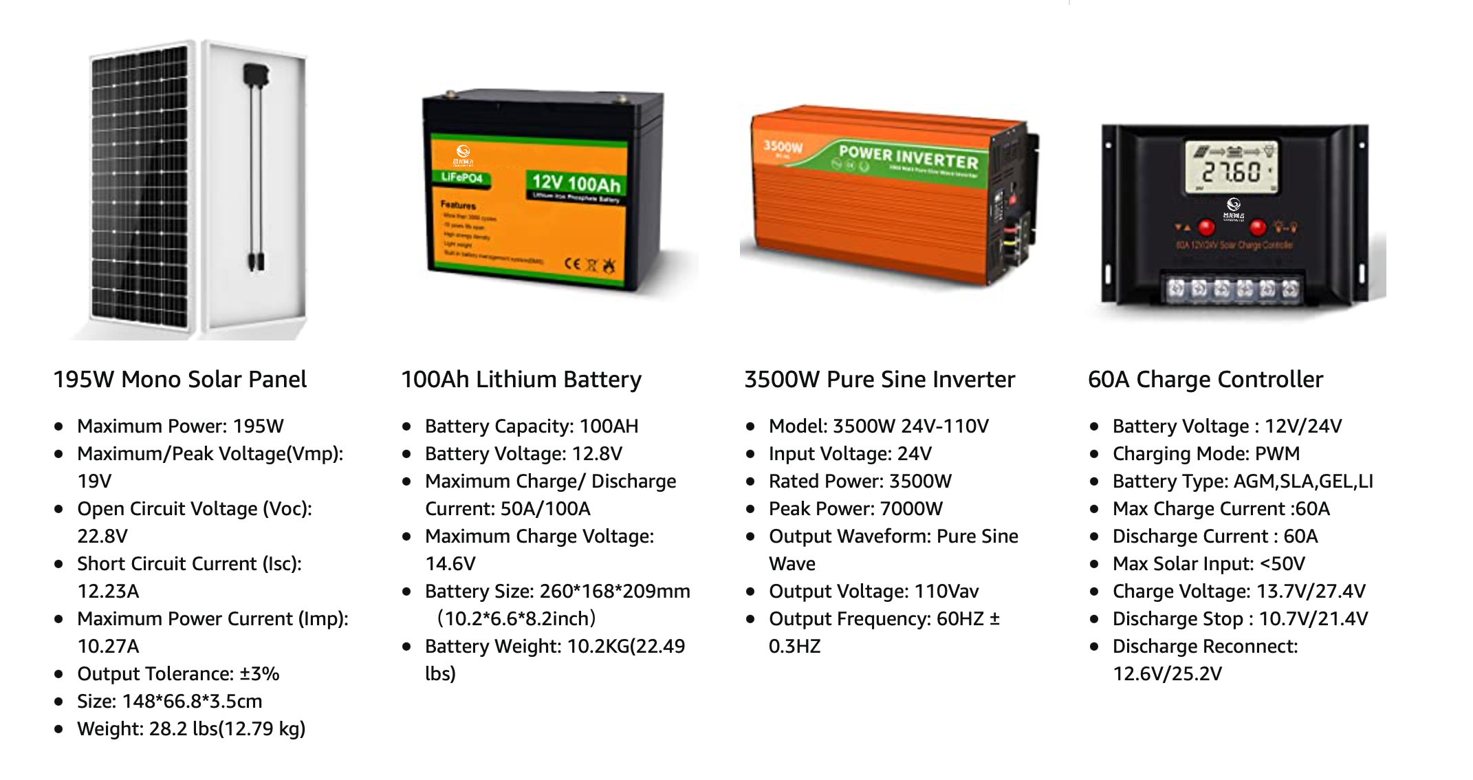 OEM ODM LiFePO4 lithium battery 1200W 24V Solar Power System With 2pcs 100Ah lithium battery packs