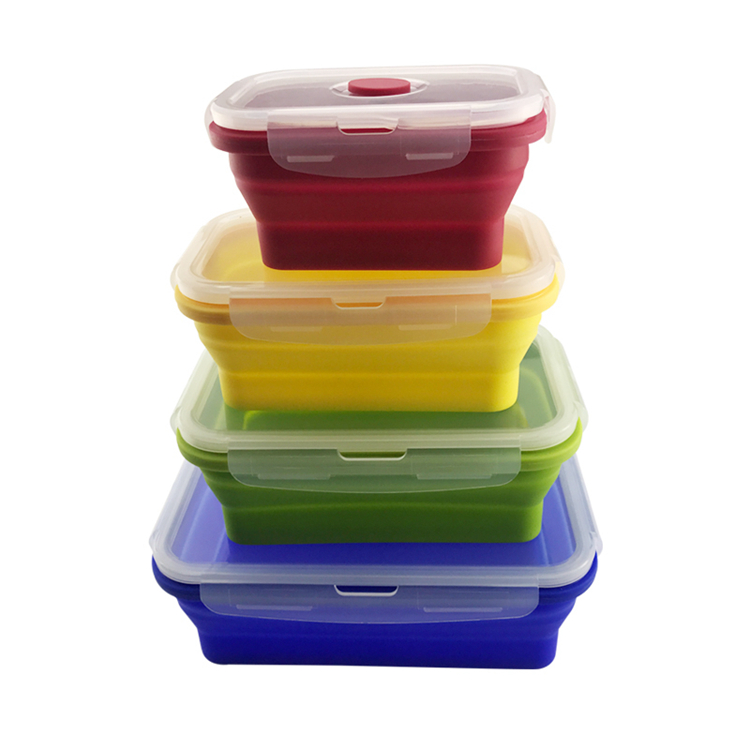 custom adult korean microwave food packaging children's silicone folding food container food grade silicone lunch box