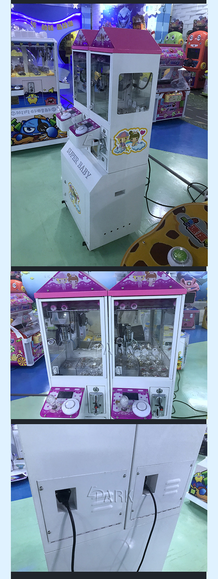 Double Players Mini Toy Crane Machine For Shopping Mall / Home Theater
