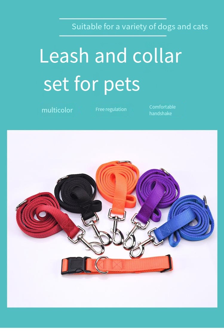 Pet Adjustable Leash And Diving Nylon Collar Anti-Escape Dog Walking Set